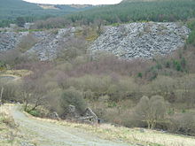 Resterne af Bryn Eglwys stenbruddet i 2008