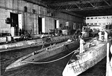 German submarines in the Brest bunker, 1942