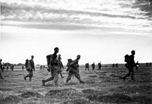 German mountain troops advancing near the German-Soviet border of interest, June 22, 1941.
