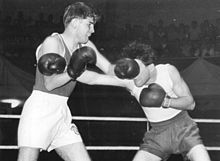 A sporting boxing match, 1954