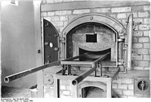 Het crematorium van Ravensbrück. Wanneer mensen in het kamp stierven, werden hun lichamen hier tot as verbrand.  