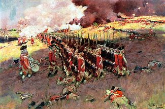 The Battle of Bunker Hill , av Howard Pyle, 1897; den publicerades i Scribner's Magazine i februari 1898.