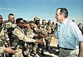 President George H.W. Bush (1990) visits soldiers in Iraq during the Gulf War