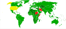 Condizione della Convenzione (verde:ratificata, giallo:solo firmata e rosso:nessuna)