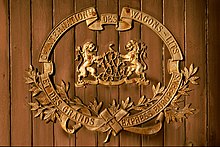 CIWL coat of arms on the teakwood WR 402 in the former railway museum Kerzers/Kallnach