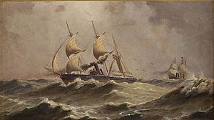 CSS Alabama flygter fra et føderalt krigsskib  