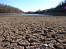 A dry riverbed in California, which is experiencing its worst megadrought in 1,200 years.[1]