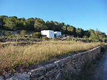 Can Frara , typical construction of an old Finca Ibicenca with stone wall in dry construction method
