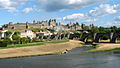 The Aude river, the old bridge and the medieval city.