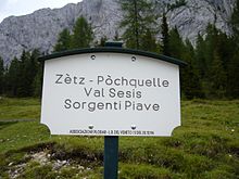 Nacimiento del río Piave