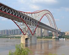 The Chaotianmen Bridge in Chongqing, China, is the world's longest arch bridge.