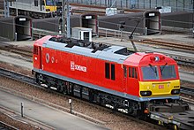 Class 92 locomotive in Dollands Moor during a test on High Speed One