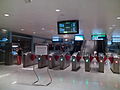 Faregates at the new exit