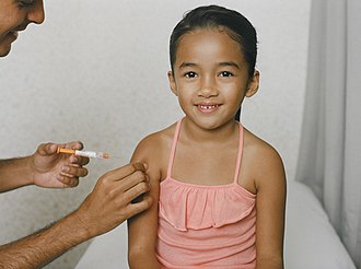 Usually vaccine is injected into a muscle by syringe