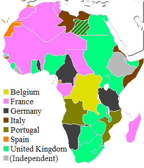 Evropske zahteve v Afriki leta 1914 po boju za Afriko.