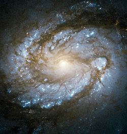 A Hubble Advanced Camera for Surveys nagy felbontású csatornájával készült felvétel a Messier 100 magjáról.