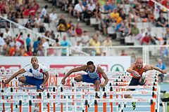 Pilotos que superaram os obstáculos no Campeonato Europeu de Atletismo de 2010 em Barcelona.