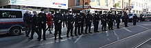 Police presence at a banned "anti-Corona" demonstration in Innsbruck (February 2021)