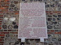 Nálet na Dieppe 1942, neďaleká pamätná tabuľa zabitým britským vojakom