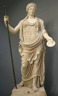 Een standbeeld van Hera in het Vaticaan.  
