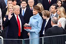 Præsident Donald Trump ved aflæggelse af edsaflæggelse