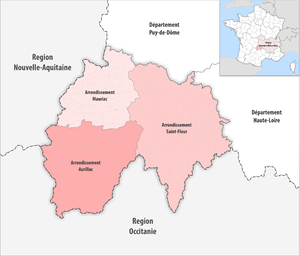 Powiaty Kantonu (Arrondissements of Cantal)
