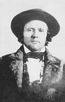 Fotografía temprana (posiblemente la primera) de Kit Carson, que lleva un sombrero de castor.