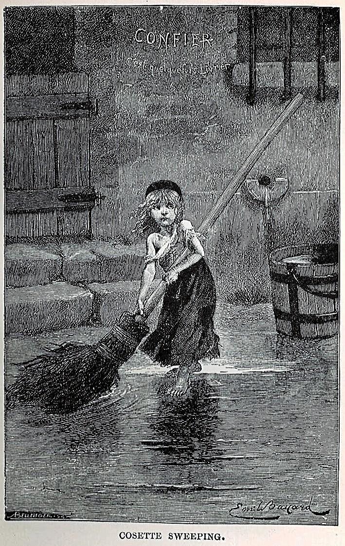 Portræt af "Cosette" af Émile Bayard, fra den originale udgave af Les Misérables (1862)  