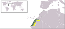 Western Sahara is divided: the west is under Moroccan control, the far east and south under Polisario control. The map shows the situation before the end of the ceasefire in November 2020.