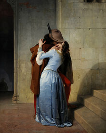 De kus (1859) Pinacoteca di Brera, Milaan