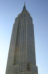 Het Empire State Building, New York City, een beroemde wolkenkrabber.