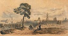 Moscow 1812, drawing by Major General Christian Wilhelm von Faber du Faur from: Leaves from my portfolio drawn on the spot in the course of the 1812 campaign in Russia.
