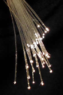 Un mănunchi de fibre optice.  