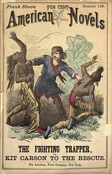 Una novela de diez centavos de 1874 con la foto de Carson en la portada