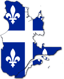 Flaggenkarte von Quebec.