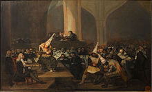Tässä maalauksessa Francisco de Goya kuvitteli inkvisition. Se on piirretty vuosina 1812-1819.