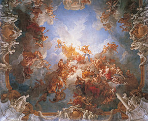 Herkuleksen apoteoosi , François Lemoynen kattomaalaus.
