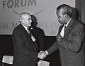 Peacemakers F. W. de Klerk and Nelson Mandela (1993) at the World Economic Forum