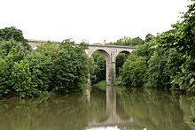 Neisse valley with railway viaduct