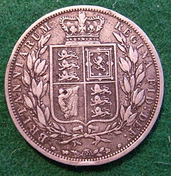 Mezza corona della regina Vittoria in argento. 1886