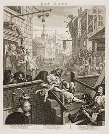 Gin Lane, 1751, een van zijn beroemdste werken