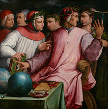 Seks toscanske digtere, heriblandt Francesco Petrarca og Dante Alighieri