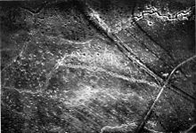 Aerial view of the trench system at Warneton (West Flanders) on September 3, 1917.