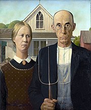 Grant Wood, amerikansk gotik (1930)  