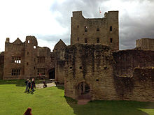 The main kitchen (right) in front of the innermost courtyard and the entrance to the core castle (left)