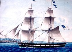 Brig Herald postavený firmou Ezra Weston and Son, Duxbury, Massachusetts