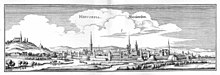 Herford in the 17th century, copper engraving