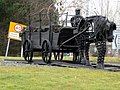 Memorial statue honouring Telford's miners