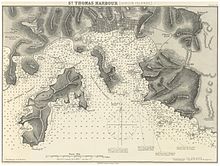 Sea chart of the port of Saint Thomas (1884)