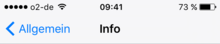 Status bar and menu area of the iPhone